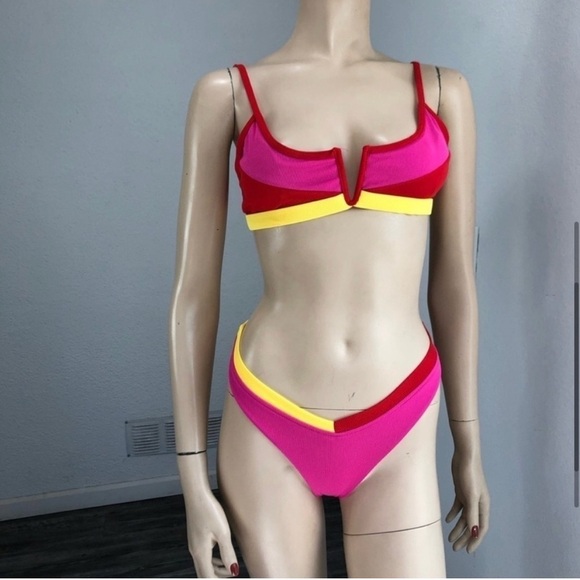 Vibrant Pink and Yellow Bikini for Swim - Picture 4 of 14